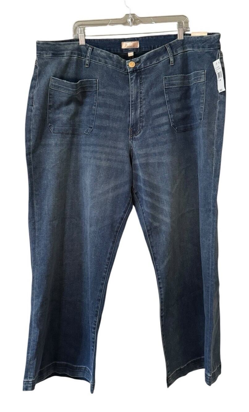 KUT From The Kloth Meg High Rise Wide Leg Women's Jeans Blue Size 24W Denim NWT